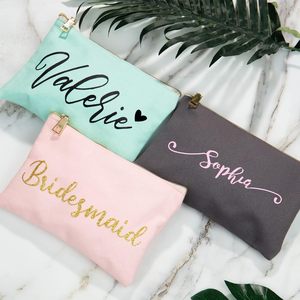 Custom Beauty Cosmetic <b>Bag</b> Toiletry Organic Cotton Canvas Cosmetic Pouch with Custom Bronzing Printing - Product Image 2