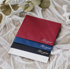 Cartes de remerciement personnalisées avec logo, couleur vin rouge et dorure or, avec enveloppes, haute qualité, pour mariage et petites entreprises - Product Image 2