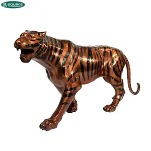 Escultura de animal de metal para exteriores e interiores, personalizada, estatua de bronce de Tigre, par