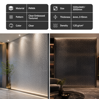 Feuille acrylique PMMA vierge moulée de 3 mm avec motif diamant texturé en relief pour la décoration intérieure