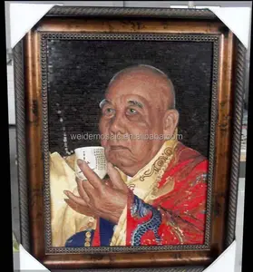 Rompecabezas colgante de mosaico de mármol natural personalizado totalmente hecho a mano, mural de hotel, patrón europeo, museo, retrato conmemorativo, rompecabezas de arte