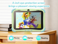 Tablet PC Anak Baru 8-Inci Kustom Android 14 Quad Core 3+32GB 1280x800 Tahan Air USB Type C Layar Kapasitif Edukatif
