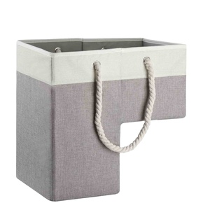 Boîte de rangement en tissu pour escaliers moquettés, panier d'escalier pliable au design unique avec couvercle pour organiser les vêtements sur l'escalier - Product Image 1