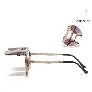 Lmamba 2193 Newest Trendy 2 in 1 Clip on Magnetic Shades Polarized Custom Logo TR90 <b>Large</b> Square <b>Frame</b> Unisex Sunglasses - Product Image 2