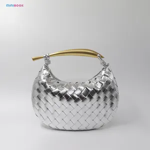 Women Dinner Party Bag Clutch Bag Wedding Evening Purse Satchels Bridal Handbag Woven Leather Hand Bag For Women Lady Luxury