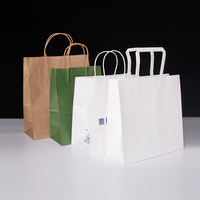 Sac en kraft brun écologique, recyclable, avec poignée plate, personnalisable, livraison en gros à prix abordable