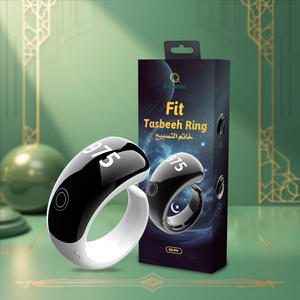 Digital Hand <span class=keywords><strong>Tally</strong></span> <span class=keywords><strong>Clicker</strong></span> électronique Finger Tasbeeh Counter 5 Alarmes de prière quotidiennes App Control Wireless Charging Alarm Clock - Product Image 1