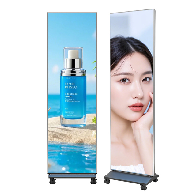 Indoor P2.5 Smart Foldable Led Poster Display Digital Video Wall Stand Tri Folding LED Poster Display Screen