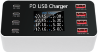 Nouvelle Station de Charge Intelligente USB PD 65W 2026 avec Écran LCD, Chargeur Électrique 12A pour Téléphones Portables, Appareils Photo, Écouteurs (Compatible AU, EU, US)