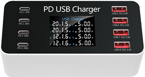 Sạc đa năng thông minh 2025, công suất 65W, đầu ra USB PD, 12A, có màn hình <span class=keywords><strong>LCD</strong></span>, dành cho điện thoại di động, máy ảnh, tai nghe (có chuẩn AU, EU, US) - Product Image 2
