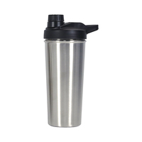 Bouteille de shaker à protéines de sport en acier inoxydable écologique à double paroi isolée sous vide de 27 oz avec logo personnalisé, boule de mélange, eau bouillante
