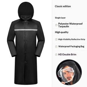 Impermeable Largo de una Pieza con Tela Oxford Reflectante para Protección Laboral en Exteriores, para <span class=keywords><strong>Lluvia</strong></span> Intensa, Venta al Por Mayor - Product Image 2