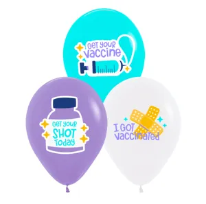 Groothandel speelgoed vaccin-2021 Krijgen Uw Vaccin Latex Ballon Vaccin Ornament Kids Quarantaine Speelgoed Quarantaine Party