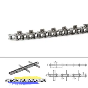 Cadena de rodillos de cadena tipo casete larga pequeña, cadena de rodillos de paso corto 38b-1