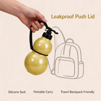 Borraccia Termica a Forma di Zucca in Acciaio Inossidabile 316 Stile Wukong 500ml, Borraccia Sportiva Portatile con Coperchio a Pressione, Ideale come Regalo