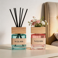 Ensemble de flacons vides pour diffuseur de parfum, aromathérapie, 100 ml, capuchon en bois de rose turquoise, 215 g