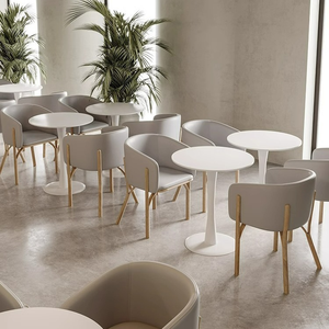 Ensemble table et chaises de réception de bureau rondes, modernes, compactes et luxueuses, de fabrication OEM, pour discussions professionnelles - Product Image 6