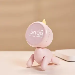 A buon mercato simpatico cartone animato unicorno intelligente per dormire sveglia luce notturna a LED digitale sveglia mobile per bambini