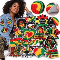 Patch brodé en gros pour le Mois de la Histoire des Noirs, Juneteenth, Afro Pan-Africain, thermocollant ou à coudre