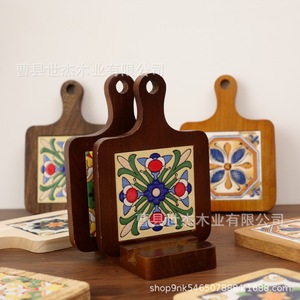 Sous-verre rectangulaire en bois d'acacia massif, support créatif pour pot, vente en gros usine - Product Image 1