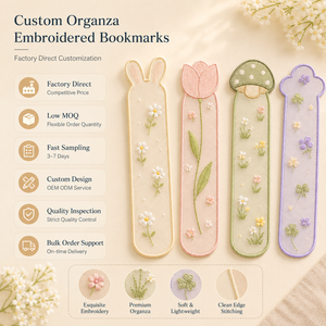 Marcapáginas Personalizado Minimalista <span class=keywords><strong>de</strong></span> Organza Transparente <span class=keywords><strong>Bordado</strong></span>, Marcador <span class=keywords><strong>de</strong></span> Libros <span class=keywords><strong>de</strong></span> Tela Suave, Regalo Promocional para Librerías y Marcas <span class=keywords><strong>de</strong></span> Papelería - Product Image 5