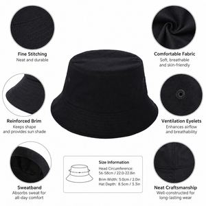 Sombrero de Pescador de Algodón con Logotipo Bordado, Ala Ancha, Unisex, Protección Solar, Personalizado OEM - Product Image 2