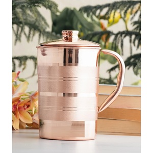 Anti Spill Design 100% Pure Copper <b>Jug</b> <b>with</b> Copper Handle for Safe <b>Water</b> Storage in Kitchen or Office for Worldwide Export - Product Image 4