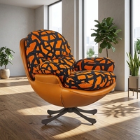 Fauteuil de salon individuel en cuir de luxe au design italien, mobilier de maison moderne en acier inoxydable pour chambre, salle à manger, détente