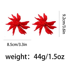 <span class=keywords><strong>Orecchini</strong></span> Pendenti Trendy di Alta Moda con <span class=keywords><strong>Fiore</strong></span> <span class=keywords><strong>Rosso</strong></span> Tridimensionale Esagerato per Donne - Product Image 6