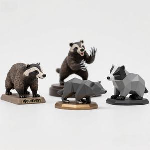 Escultura de Wolverine de Resina de 5 Pulgadas - Figura de Animal Agresivo con Garras y Pelaje Detallados, Arte Ecológico para Exteriores para Amantes de la Naturaleza - Product Image 1
