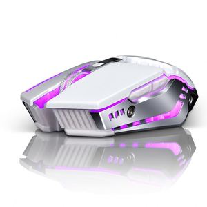 Ratón Inalámbrico Óptico Recargable X514 RGB 2.4G, Ratón Silencioso para Juegos de Computadora, USB Mecánico, Retroiluminado para eSports, Ratón Gamer para PC - Product Image 1