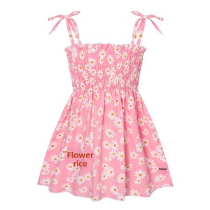 Abito Estivo Floreale Europeo-Americano con Spalline Sottili per Bambina, <span class=keywords><strong>Vestito</strong></span> Sottile in Poliestere Elegante per Bambini, Ideale per l'Uso Quotidiano (Vendita all'Ingrosso) - Product Image 1