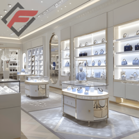 Vitrine murale flottante moderne pour bijoux, présentoir de luxe pour sacs avec éclairage LED pour boutique, gain de place
