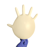 Class 100 Natural Latex Cleanroom Gloves 12 Inch Powder Free ISO Class 5 Double Vacuum Packed Low Ionic