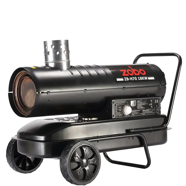 ZOBO-calentador diésel portátil de acero inoxidable de alta calidad, 20kW, para granja de pollos al aire libre, calefacción por queroseno, con CE