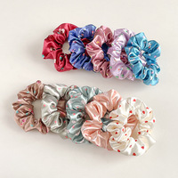 Scrunchie Satin Cetak Warna-Warni, Scrunchie Cetak Kartun Lucu, Aksesoris Rambut, Ikat Rambut Satin Kristal Baru 2026