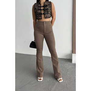 กางเกงยีนส์สเปนทรงเข้ารูปเอวสูง สีขาว สไตล์ผู้หญิง - Product Image 6