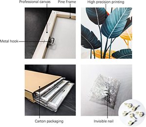 Peinture <span class=keywords><strong>aquarelle</strong></span> Palm Monstera Green Leaf Wall Decor pour bureau chambre à coucher - Product Image 4