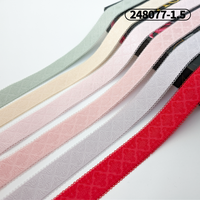 Nouveautés : Bande élastique en nylon jacquard personnalisée de 15 mm, avec dentelle picot, pour soutien-gorge