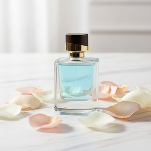 Luxe cilinder parfumfles 30ml, zware glazen parfumfles 50ml, lege glazen geur-/parfumsprayfles met houten dop - Product Image 1