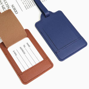 Étiquette à bagages en cuir PU avec logo personnalisable, style fenêtre, pour bagages enregistrés en avion, vente chaude - Product Image 4