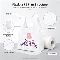 Sac de courses en plastique perforé en rouleau pour magasin de proximité, impression personnalisée, vente en gros, écologique