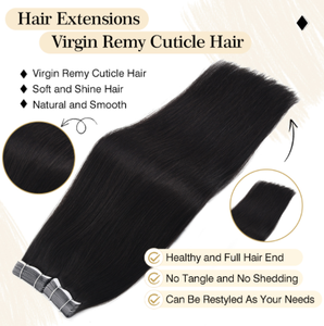 Extensions de cheveux invisibles à bandes adhésives, 100% cheveux humains Remy, extensions de cheveux humains à bandes adhésives sans couture, 12 à 40 pouces pour femmes. - Product Image 5