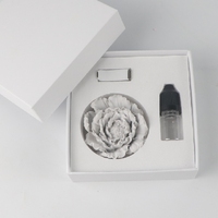 Diffuseur d'huiles essentielles parfumées pour voiture et maison, en porcelaine artisanale de luxe, en forme de pivoine, vente en gros