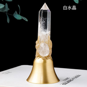 Prisme en cristal hexagonal à terminaison unique naturel sorcière cloche magique bricolage créatif Halloween sorcellerie accessoire en gros - Product Image 5