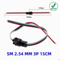 Connecteur rapide mâle-femelle 3 broches 2,54 mm SM 15 cm pour câble adaptateur de driver de bande LED