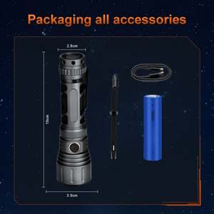 Linterna Táctica LED Blanca WOSEN de Alta Luminosidad, Mini, Recargable por USB, de Aleación de Aluminio, Impermeable, con Alcance de Haz de 700-800M - Product Image 6