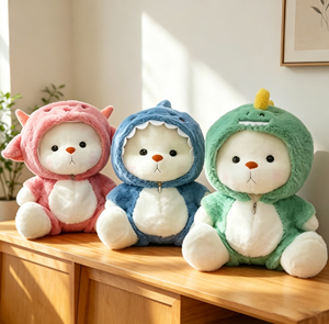 Prix de gros Funboxes : Jouets en <span class=keywords><strong>peluche</strong></span> réversibles en forme d'ours de dessin animé avec chapeau, animaux en <span class=keywords><strong>peluche</strong></span> surprise - Product Image 2