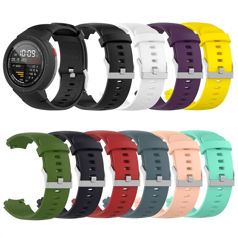 Quick Release Buckle Bracelet Pure Color Replacement Strap for Amazfit Verge/verge Lite Sport Silicone Watch Band