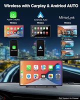 Pantalla táctil IPS portátil de 9 pulgadas Carplay Android Pantalla automática GPS Monitor de coche con parte delantera trasera 4K + 1080P 5G WiFi Control de voz
